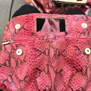 Pink and black snake skin